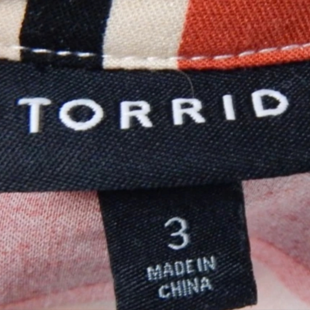 Torrid Colorful Stripe Challis Button Down - image 3